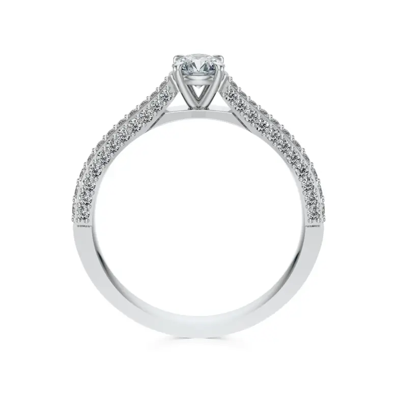 Pierścionek z białego złota z diamentami